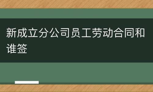新成立分公司员工劳动合同和谁签