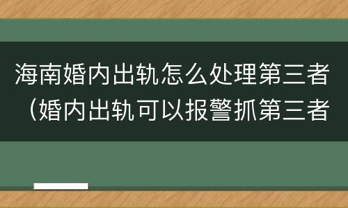 海南婚内出轨怎么处理第三者（婚内出轨可以报警抓第三者吗）