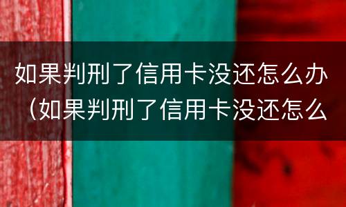 如果判刑了信用卡没还怎么办（如果判刑了信用卡没还怎么办呢）