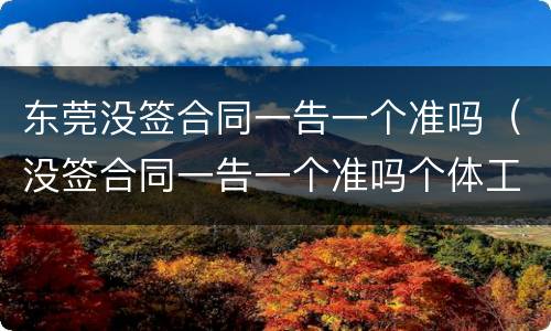 东莞没签合同一告一个准吗（没签合同一告一个准吗个体工商户）