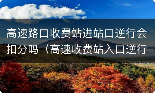 高速路口收费站进站口逆行会扣分吗（高速收费站入口逆行怎么处罚会不会拍照）
