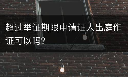 超过举证期限申请证人出庭作证可以吗？