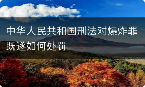 中华人民共和国刑法对爆炸罪既遂如何处罚