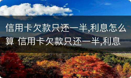 信用卡欠款只还一半,利息怎么算 信用卡欠款只还一半,利息怎么算的