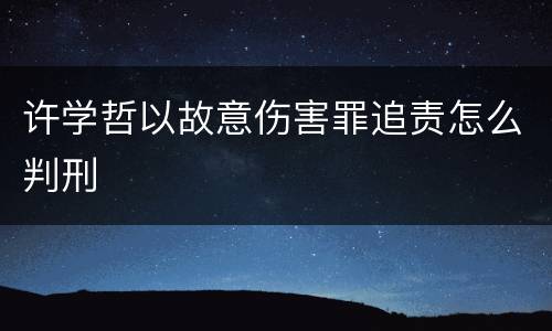 许学哲以故意伤害罪追责怎么判刑