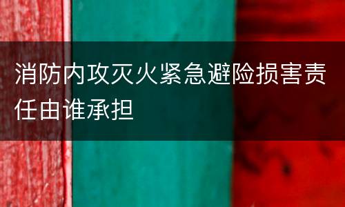 消防内攻灭火紧急避险损害责任由谁承担
