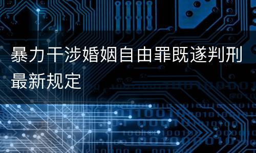 暴力干涉婚姻自由罪既遂判刑最新规定