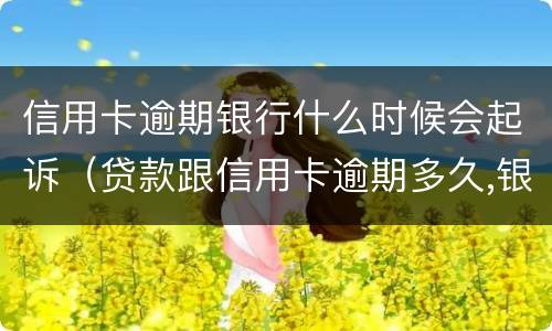 信用卡逾期银行什么时候会起诉（贷款跟信用卡逾期多久,银行会起诉）