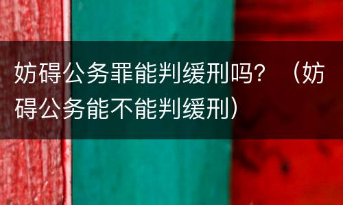 妨碍公务罪能判缓刑吗？（妨碍公务能不能判缓刑）