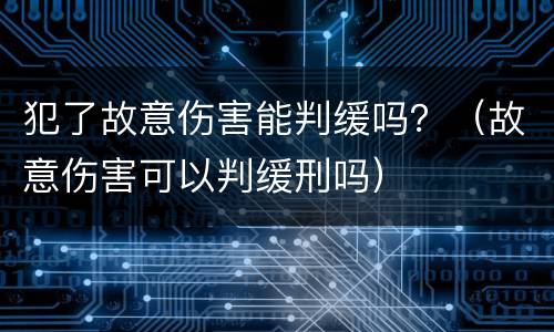 犯了故意伤害能判缓吗？（故意伤害可以判缓刑吗）