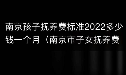 南京孩子抚养费标准2022多少钱一个月（南京市子女抚养费标准）