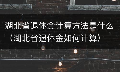 湖北省退休金计算方法是什么（湖北省退休金如何计算）