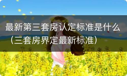 最新第三套房认定标准是什么（三套房界定最新标准）
