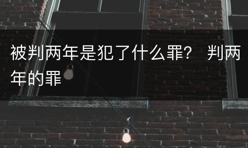 被判两年是犯了什么罪？ 判两年的罪
