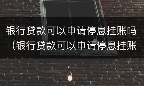 银行贷款可以申请停息挂账吗（银行贷款可以申请停息挂账吗怎么办）