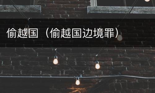 偷越国（偷越国边境罪）