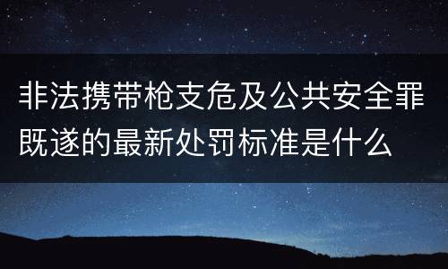 非法携带枪支危及公共安全罪既遂的最新处罚标准是什么