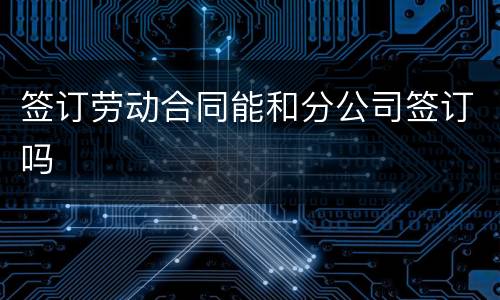 签订劳动合同能和分公司签订吗