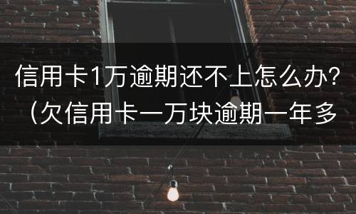 信用卡1万逾期还不上怎么办？（欠信用卡一万块逾期一年多还不上怎么办）