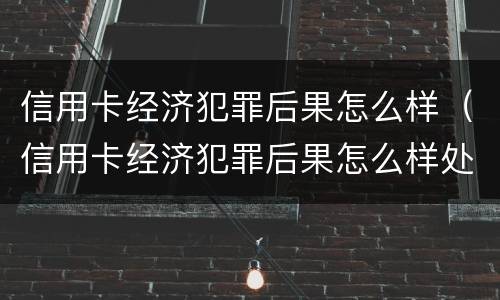 信用卡经济犯罪后果怎么样（信用卡经济犯罪后果怎么样处理）