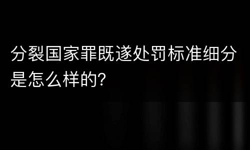 分裂国家罪既遂处罚标准细分是怎么样的？