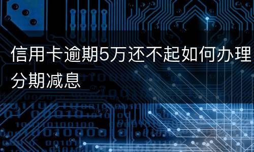 信用卡逾期5万还不起如何办理分期减息