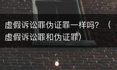 虚假诉讼罪伪证罪一样吗？（虚假诉讼罪和伪证罪）