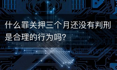 什么罪关押三个月还没有判刑是合理的行为吗？