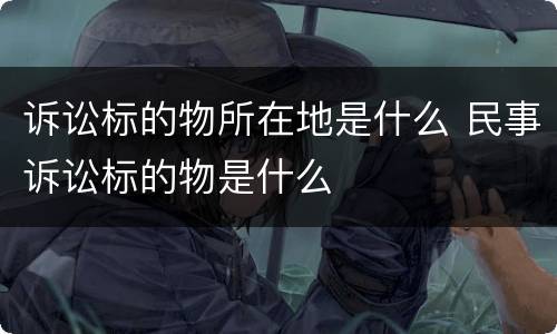 诉讼标的物所在地是什么 民事诉讼标的物是什么