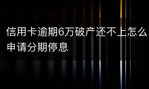 信用卡逾期6万破产还不上怎么申请分期停息