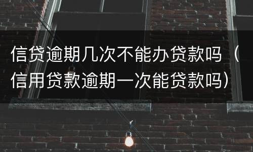 信贷逾期几次不能办贷款吗（信用贷款逾期一次能贷款吗）