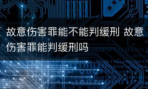 故意伤害罪能不能判缓刑 故意伤害罪能判缓刑吗