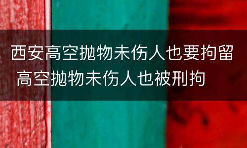 西安高空抛物未伤人也要拘留 高空抛物未伤人也被刑拘