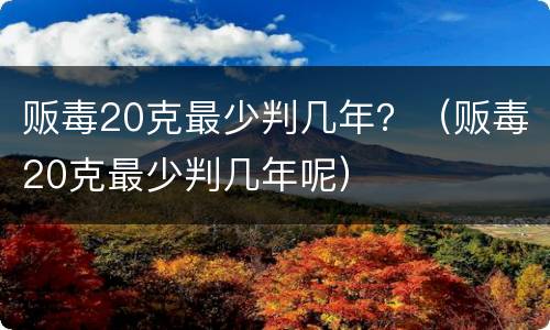 贩毒20克最少判几年？（贩毒20克最少判几年呢）