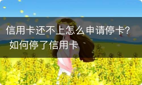信用卡还不上怎么申请停卡？ 如何停了信用卡