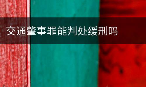 交通肇事罪能判处缓刑吗