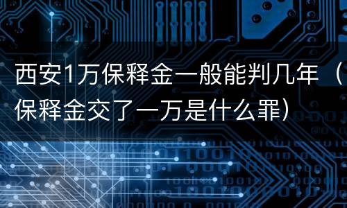 西安1万保释金一般能判几年（保释金交了一万是什么罪）