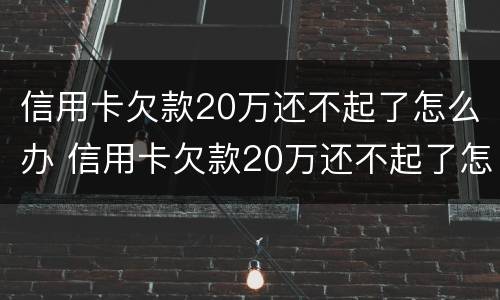 信用卡欠款20万还不起了怎么办 信用卡欠款20万还不起了怎么办会被拘留吗