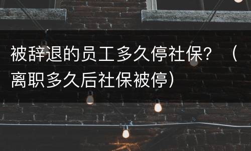 被辞退的员工多久停社保？（离职多久后社保被停）