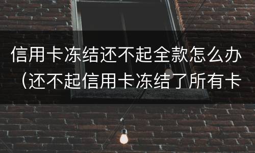 信用卡冻结还不起全款怎么办（还不起信用卡冻结了所有卡怎么办）