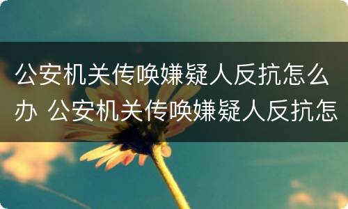 公安机关传唤嫌疑人反抗怎么办 公安机关传唤嫌疑人反抗怎么办呢