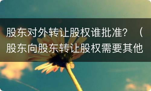 股东对外转让股权谁批准？（股东向股东转让股权需要其他股东同意吗）