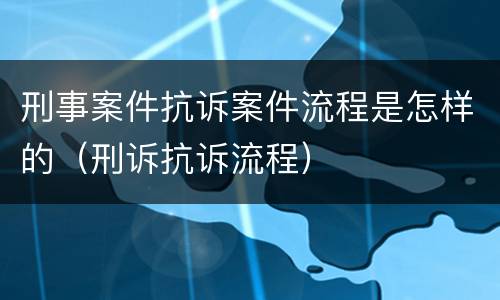 刑事案件抗诉案件流程是怎样的（刑诉抗诉流程）