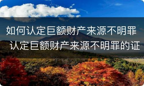 如何认定巨额财产来源不明罪 认定巨额财产来源不明罪的证据
