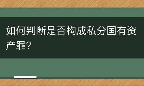 如何判断是否构成私分国有资产罪?