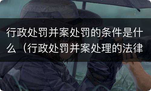 行政处罚并案处罚的条件是什么（行政处罚并案处理的法律依据）