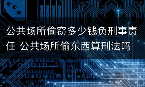 公共场所偷窃多少钱负刑事责任 公共场所偷东西算刑法吗