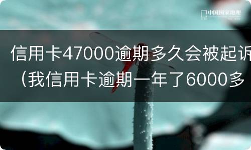 信用卡47000逾期多久会被起诉（我信用卡逾期一年了6000多被起诉了怎么办）