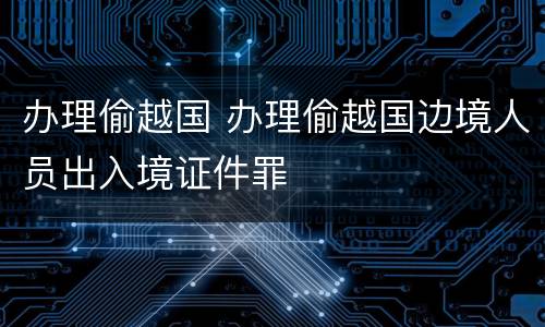 办理偷越国 办理偷越国边境人员出入境证件罪