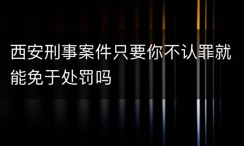 西安刑事案件只要你不认罪就能免于处罚吗